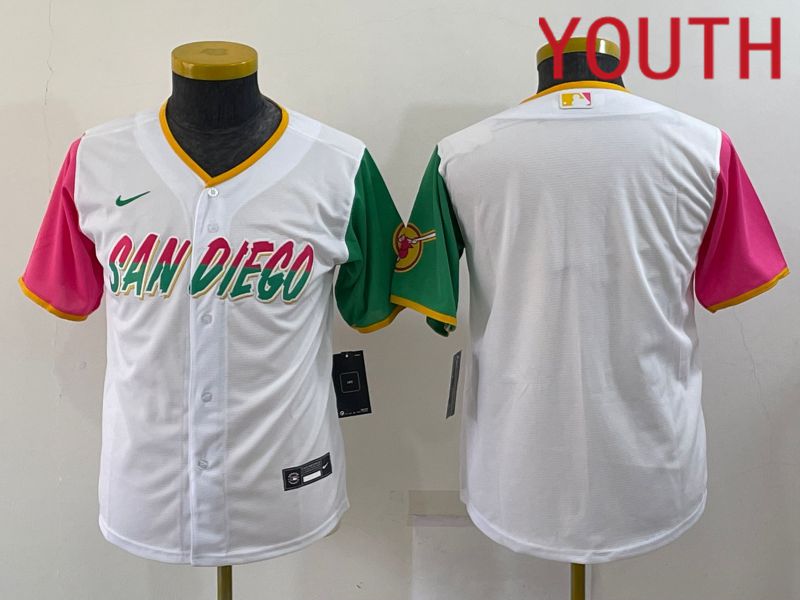 Youth San Diego Padres Blank White City Edition Game Nike 2022 MLB Jerseys->san diego padres->MLB Jersey